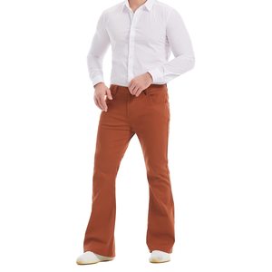 2025 pantalones de Jogger de algodón con costuras personalizadas para hombre, pantalones de chándal acampanados apilados de rizo francés, colores sólidos, rayas curvas rectas - Product Image 5