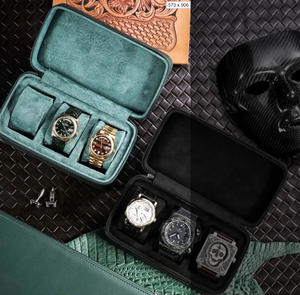 Luxury Leather Watch Case <b>Roll</b> for 3 Watches, Gift for Him, Groom Gift Personalized Watch <b>Box</b> for Men, Custom Mens Jewelry <b>Box</b> - Product Image 2