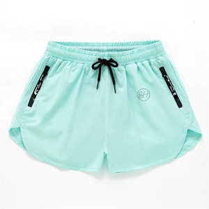 กางเกงขาสั้นสำหรับวิ่งเอวกลางของผู้ชายผ้าแคนวาสแบบถักลายพื้นปิดแบบยืดหยุ่นมีบริการ OEM - Product Image 3