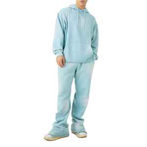 Ensembles pantalons de survêtement et sweat à capuche évasés 500 Gsm en éponge française 100% coton personnalisé baggy de luxe imprimé bouffant pour hommes - Product Image 4