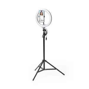 Luce ad Anello LED Personalizzabile Kristen con Specchio Personalizzabile - Product Image 1