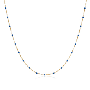 Collier chaîne tendance en argent sterling 925 turc, plaqué rhodium, avec design émaillé bleu, fait main, vente en gros, bijoux pour femmes - Product Image 1