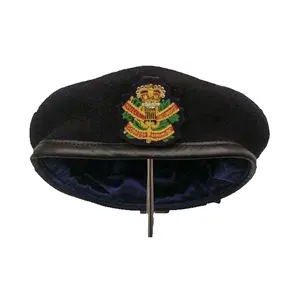 批发定制手工帽子军官制服海军黑色军官上尉尖顶帽
