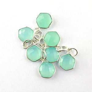 Pierre de naissance hexagone lunette pendentif or Vermeil 925 argent sterling lunette ensemble 8mm pierre de naissance naturelle pendentif à la main charme de guérison - Product Image 4