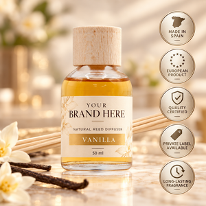 Diffusore di Aromi alla Vaniglia con Etichetta Privata 50ml |   Fragranza per la casa dolce e caramellata |   Produttore OEM Spagna - Product Image 1