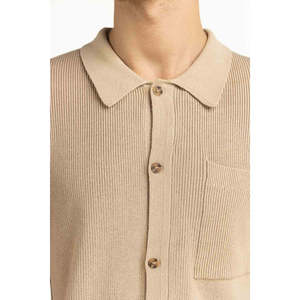 Pull en tricot pour homme, coupe classique, MN-SWT-WS25-011 B, manches longues, motif patchwork fin, imprimé avec logo, pour le printemps et l'automne - Product Image 3