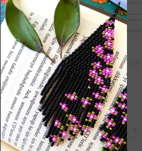 Luxury Quality <b>Emerald</b> Green Beaded Tassel Earrings - Product Image 2