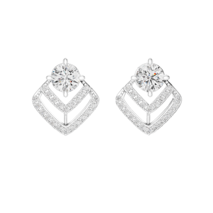 Boucles d'oreilles en diamant de laboratoire 3.412 CT VVS-VS EF, taille brillant rond, en or 18 carats, 14 carats, 10 carats et argent 925, Moissanite, Rose - Product Image 1