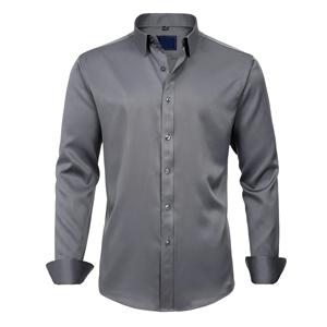 Proveedor de Bangladesh Camisas formales para hombres Diseño personalizado Color sólido Suave Slim Fit Camisas formales cómodas para hombres - Product Image 3