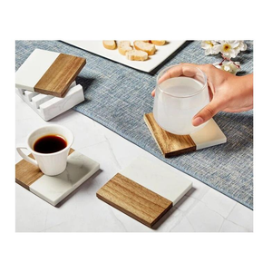 Sous-verres en pierre faits à la main élégants, diamètre 400 mm, pour la maison, le bureau, le restaurant, l'hôtel, design unique, tapis décoratifs, coussinets classiques - Product Image 2