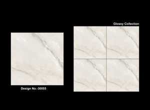 Carreaux de sol en céramique 400x400mm les plus vendus Surface brillante blanche pour salon maison hôtel bureau-aspect décoratif - Product Image 6