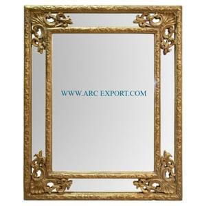 Miroir mural de salon de luxe en aluminium plaqué or de la plus grande qualité Miroir mural fantaisie fait main le plus vendu standard pour la fourniture - Product Image 2