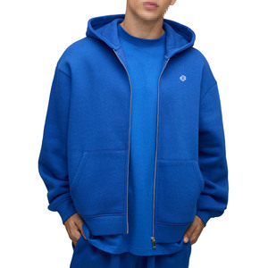 Sudadera con capucha de algodón y forro polar con cremallera completa para hombre, 420–450 GSM, corte holgado, estilo urbano, con personalización de marca, fabricación OEM - Product Image 1