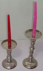 Ensemble de bougeoirs minimalistes en métal à base carrée, argentés, pour cheminée, restaurant et décoration intérieure de luxe - Product Image 3