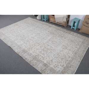 พรมวินเทจ ขนาด 6.1x9.4 ฟุต พรมตุรกี พรมขนสัตว์ลายทางสีขาวน้ำตาล - Product Image 2