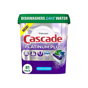 Cápsulas de detergente para lavavajillas Cascade Platinum Plus ActionPacs, aroma fresco (81 unidades) - Product Image 4