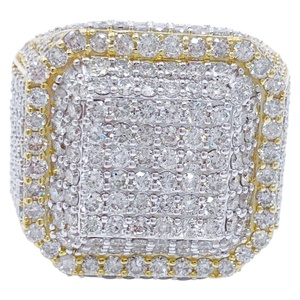 Bague en diamant Hip-Hop coussin en or original Déclaration d'élégance urbaine audacieuse pour homme pour cadeau de fête en or blanc jaune religieux - Product Image 2