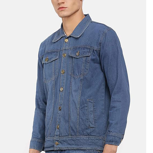 Veste en jean pour hommes veste de rue en plein air à la mode personnalisée solide décontracté hommes jean manteau mode vêtements d'extérieur pour hommes - Product Image 3