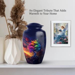Urna Funeraria de 10 Pulgadas y 220 Pulgadas Cúbicas, Estilo Europeo y Americano, Ecológica, Duradera y Personalizable, para Cenizas Humanas, con Diseño de Árbol de la Vida - Product Image 2