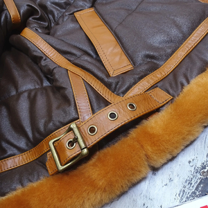 Blousons bombardiers d'hiver pour hommes Blouson en cuir noir avec broderie en PU Service OEM Taille XS - Product Image 5