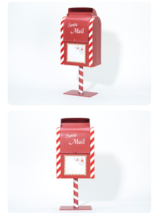Kotak Surat Santa Merah Dekorasi Natal Kotak Surat <span class=keywords><strong>Vintage</strong></span> Kotak Surat Luar Ruangan Berdiri Sendiri - Product Image 5