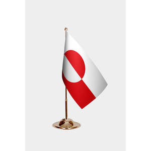 Drapeaux de bureau du Groenland imprimés numériquement, fabriqués en polyester durable et en aluminium, article décoratif polyvalent pour le bureau - Product Image 2