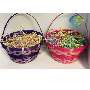 Cesta de Pascua personalizada para niños con asa, cestas de bambú de Vietnam, cesta para caza de huevos y decoración del hogar de dulces - Product Image 3
