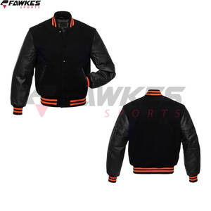 Varsity Jacket <b>Wool</b> Body Genuine Leather <b>Arms</b> Letterman Jacket College New Fashion Design Men Varsity Jacket - Product Image 4