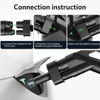 Adaptateur de charge EV en gros, nouveau, CCS2 vers NACS Cybertruck, DC 250A AC 80A 1000V, IP54, pour l'alimentation des flottes