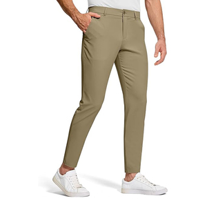 Pantalones de vestir de Golf ligeros y transpirables de 30 pulgadas para hombre, Pantalones chinos cónicos ajustados elásticos, bolsillos, ropa de trabajo informal peinada - Product Image 5