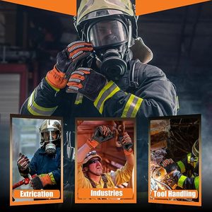 Guantes de Extricación para Bomberos, Resistentes al Calor, Resistentes a las Llamas, Resistentes a los Cortes, Guantes de Seguridad para Trabajo con Protección Contra Impactos - Product Image 3