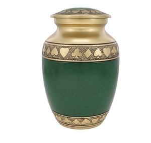 Urna Mediana Verde para Cenizas, Urnas Hechas a Mano para Cenizas, Urnas de Aluminio para Suministros Funerarios, Urnas para Cenizas Humanas - Product Image 1