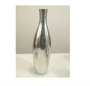 Florero de diseño personalizado más vendido, decoración de hotel para banquete de boda, jarrones de flores de Metal, maceta de Acabado niquelado brillante - Product Image 6