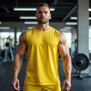 Culturismo corte hombro lavado Boxy chaleco hombres entrenamiento Fitness ácido lavado Boxy chaleco Boxy Tops hombres - Product Image 3