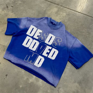 Logo personnalisé 300Gsm poids lourd Boxy coupe ample t-shirts surdimensionnés plaine vierge sérigraphié lavage à l'acide 100% coton T-shirt pour hommes - Product Image 1