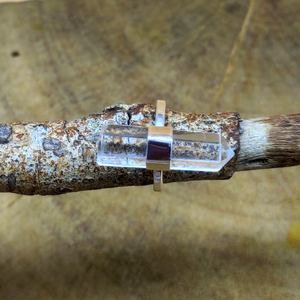 925 Sterling Silver Natural Crystal <b>Ring</b> Double Sided Crystal Statement <b>Ring</b> <b>Adjustable</b> <b>Ring</b> Pencil Shape Birthday Gifts - Product Image 6