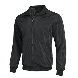 Chaqueta Bomber Ligera para Hombre, Corte Ajustado, Cintura y Puños Ajustables, Chaqueta Impermeable de Manga Larga con Bolsillos - Product Image 4