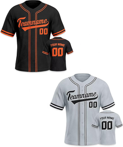 ชุดเบสบอล/ซอฟต์บอลปักลายตามสั่งสำหรับผู้ชาย แบบติดกระดุม เสื้อผ้ากีฬา ระบายอากาศดี ลายพิมพ์แบบซับลิเมชั่น ดีไซน์เย็บติด 100% - Product Image 1