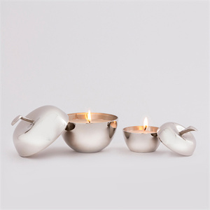 TQC Model 39047 Handmade Metal Cylinder Candle Jar with <b>Lid</b> for Home Hotels Restaurants Weddings & Christmas <b>Decor</b> - Product Image 5