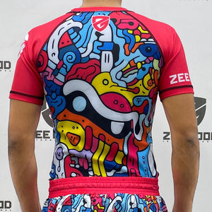 Vente en gros personnalisé couleur demi manches femmes Rash Guard Muay Thai fabricant MMA femmes éruption chemise maillots de bain Jiu Jitsu Kimono - Product Image 2