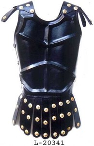 Fabricante de armadura de cuero negro medieval Cuirass con latón equipado producto indio hecho a mano artículo decorativo para el hogar a la venta - Product Image 5