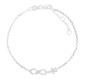 Bracelet ODM OEM personnalisé en argent sterling 925 fleur illimitée 18cm - Product Image 1