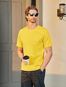 เสื้อยืดแขนสั้นทรงพอดีตัวสำหรับผู้ชายผ้าถัก100% สำหรับส่งเสริมการขายและขายปลีก - Product Image 4