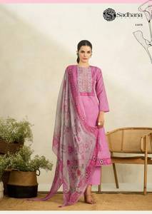 ชุดเดรสผ้าฝ้ายพิมพ์ลายดิจิทัลสำหรับใส่ไปงานปาร์ตี้งานแฟนซีผ้าฝ้ายอินเดียและปากีสถานแบบพรีเมี่ยม - Product Image 6