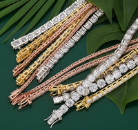 Bracelet tennis en argent 925 plaqué or blanc 14K, diamants certifiés IGI couleur D VVS1, style hip-hop, 2MM 3MM 4MM 5MM, étanche