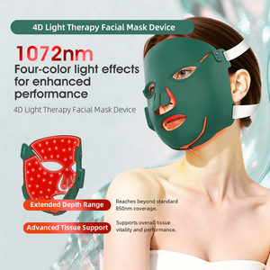 <span class=keywords><strong>Masque</strong></span> de luminothérapie <span class=keywords><strong>LED</strong></span> infrarouge flexible sans fil rechargeable Redfy pour le traitement de la peau du visage, appareil de beauté facial en silicone - Product Image 2