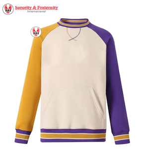 Sudadera grecia para hombre con cuello redondo, 100% algodón, con rayas y logotipo bordado, personalizada al por mayor para organizaciones de fraternidad Omega - Product Image 3