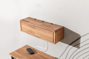 Organizador de Cables de Madera, Caja Flotante para Cables, Estante para Gestión de Cables, Ocultador de Cables de Madera, Estantes de Pared con Acabado Premium - Product Image 3