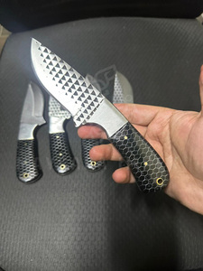 Último modelo de cuchillo de acero de hoja fija con mango de epoxi G10 tipo panal de abeja y espiga completa, para caza, camping, supervivencia, desollado y estilo vaquero - Product Image 4