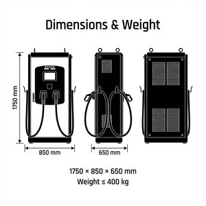 Estación de Carga Rápida para Vehículos Eléctricos de 120kW, 180kW, 240kW, Doble Conector CCS2 y CCS1, OCPP 1.6J, Comercial, para Autobuses y Automóviles - Product Image 3